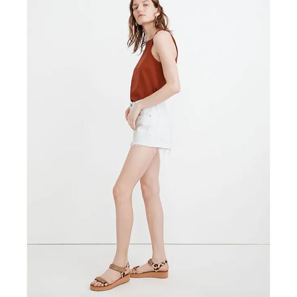 NWT Madewell Relaxed Denim Shorts in Tile White Women's Size 32 - Picture 2 of 14